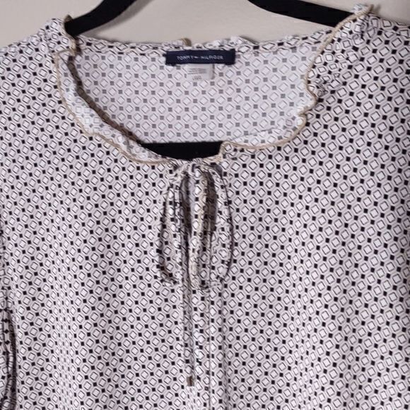 Tommy Hilfiger‎ Neutral Print Long Sleeve Blouse Sz L - Picture 3 of 11